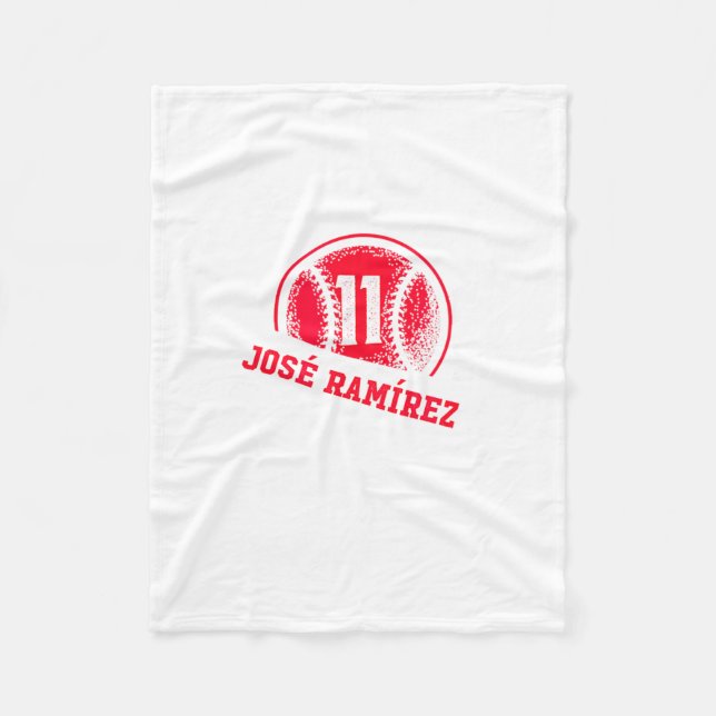 Hus Jose Ramirez Mlbpa Mlb Konstverk Fleecefilt (Framsidan)