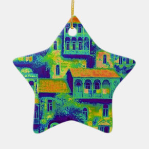 hus julgransprydnad keramik