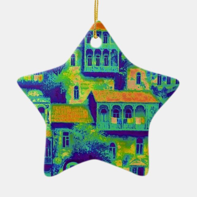 hus julgransprydnad keramik (Framsidan)