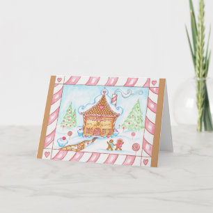 hus kort i pepparkakestil