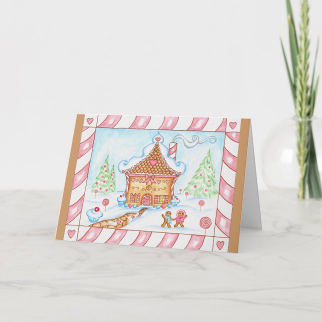 hus kort i pepparkakestil (Framsida)