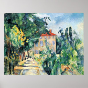 Hus med det röda tak av Paul Cezanne Poster