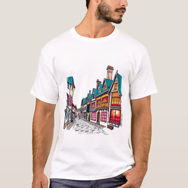 Hus med ljusfönster t shirt (Framsida)