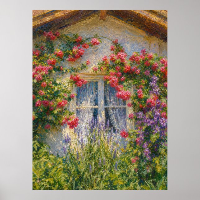 Hus med rosor poster (Framsidan)