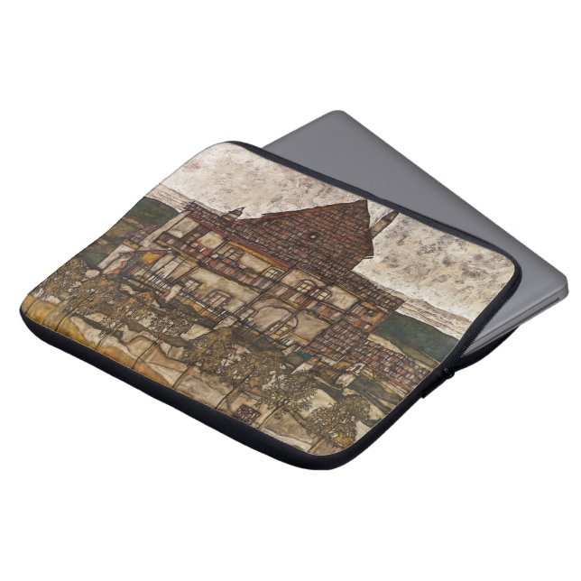 Hus med spånad tak av Egon Schiele Laptop Sleeve (Framsida topp)