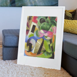Hus med träd av Franz Marc, Vintage finkonst Poster