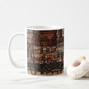 Hus med tvätt av Egon Schiele Kaffemugg