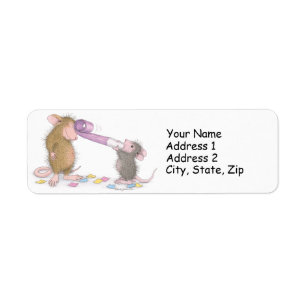 Hus-Mus Designs® adressetiketter Returadress Etikett