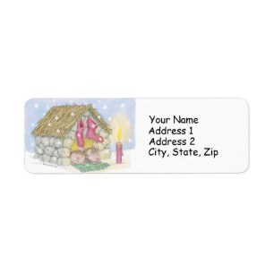Hus-Mus Designs® adressetiketter Returadress Etikett