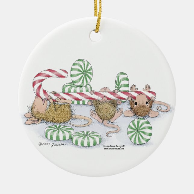 Hus-Mus Designs® - baby första jul Julgransprydnad Keramik (Framsidan)