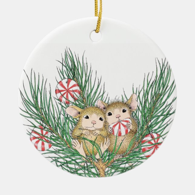 Hus-Mus Designs® - prydnadar Julgransprydnad Keramik (Framsidan)