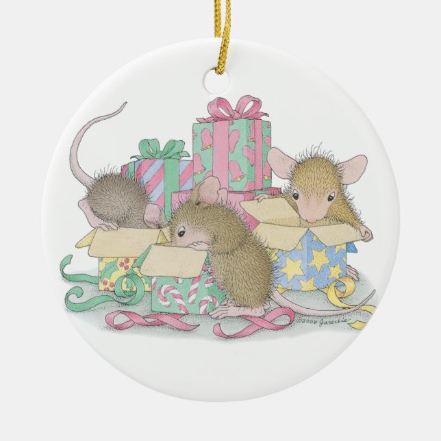 Hus-Mus Designs® - prydnadar Julgransprydnad Keramik (Framsidan)