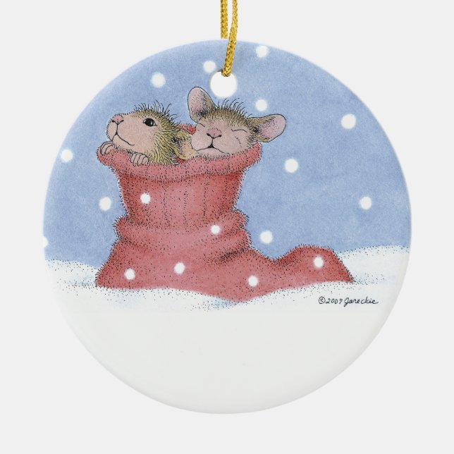 Hus-Mus Designs® - prydnadar Julgransprydnad Keramik (Framsidan)