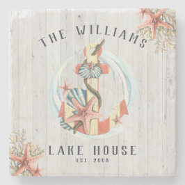 Hus Nautical Coastal Beach House | Rustic Anchor Stenunderlägg