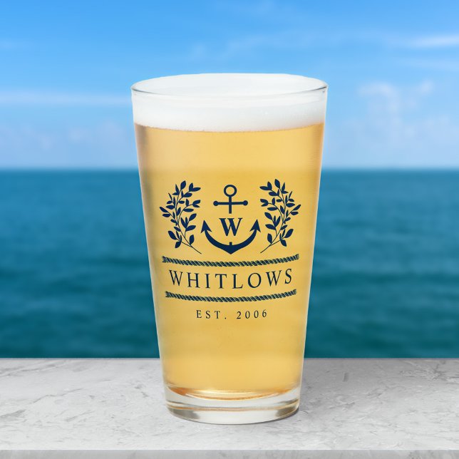 Hus Nautical Monogram Sjö Glaskopp (Skapare uppladdad)