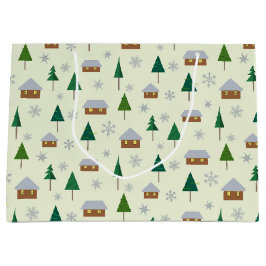 Hus och fir träd-presentväska