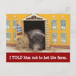 Hus och gris vi flyttade nya adresskort meddelande vykort