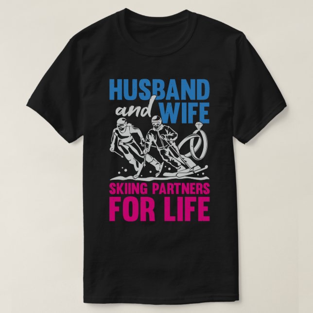Hus och hustru partner för livet t shirt (Design framsida)