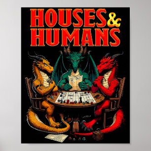 Hus Och Människor Roligt Brädspel Rpg Tärningsspel Poster
