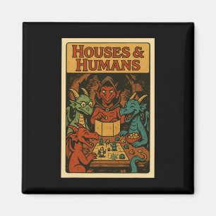Hus Och Människor Roligt Rpg Spelare Nörd Spelande Magnet