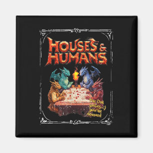 Hus Och Människor Vintage Retro 90-Tal Roligt Game Magnet
