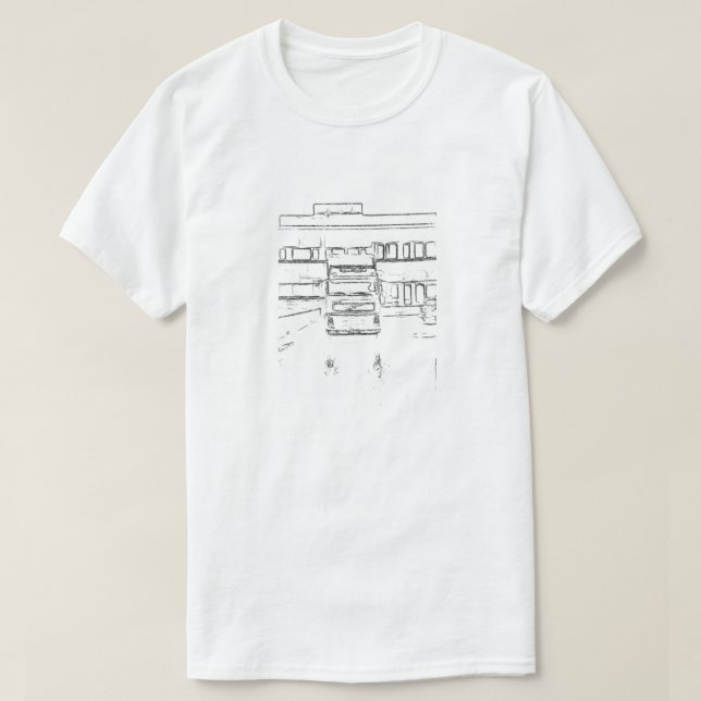 Hus och släpfordon tee shirt (Design framsida)