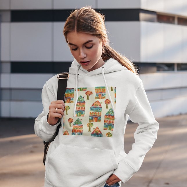 Hus Och Träd Mönster T Shirt (Skapare uppladdad)