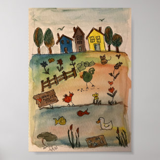 Hus på Backe Poster