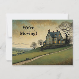 HUS PÅ EN FÖRÄNDRING AV ADRESS POSTCARD I BACKE VYKORT