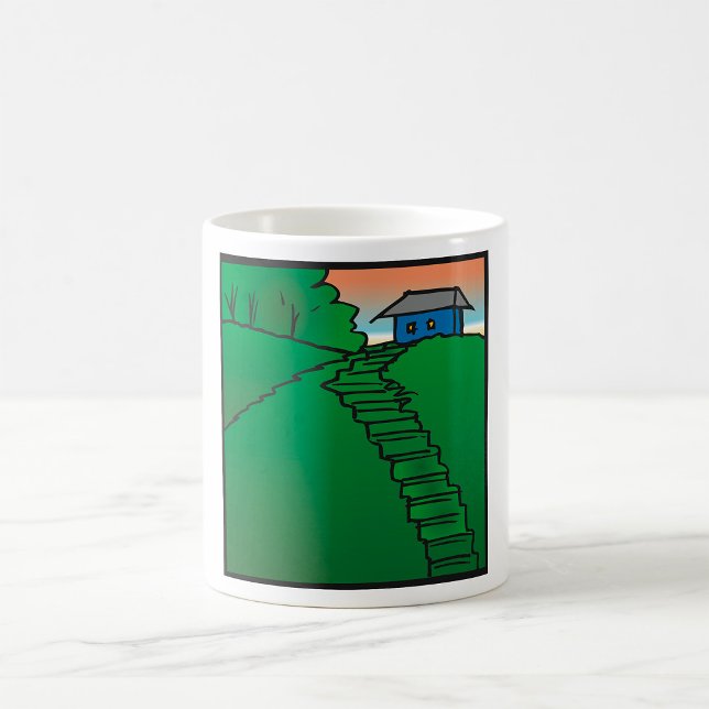 Hus På En Grön Kulle Kaffemugg (Skapare uppladdad)