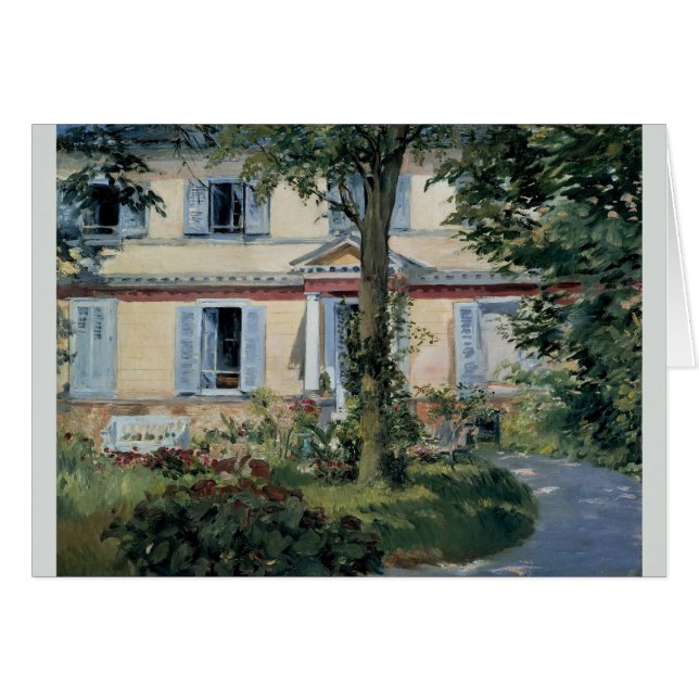 Hus på Rueil Edouard Manet Hälsningskort (Framsidan Horizontal)