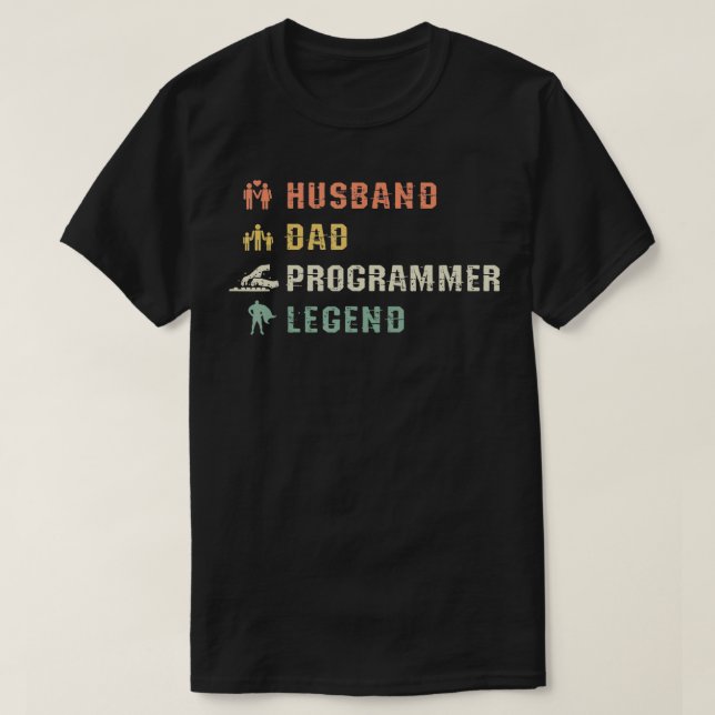 Hus Pappa programmmerFathers Day-datorkoder T Shirt (Design framsida)