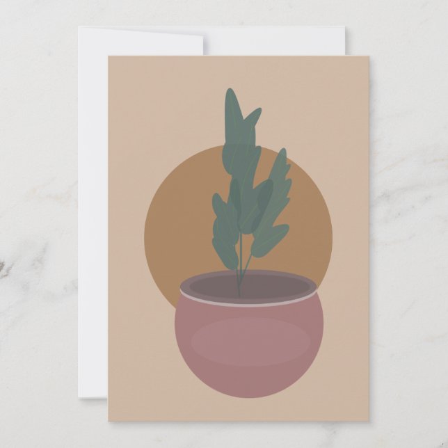 Hus Plant Hand plockade Earthy Tone Greeting Card (Framsida)
