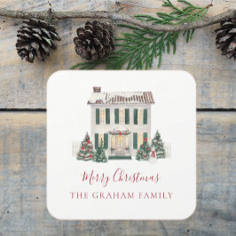 Hus semesterdekal fyrkantigt klistermärke