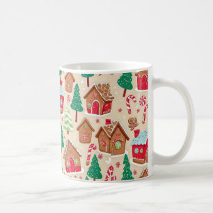 Hus Träd Mönster Kaffemugg