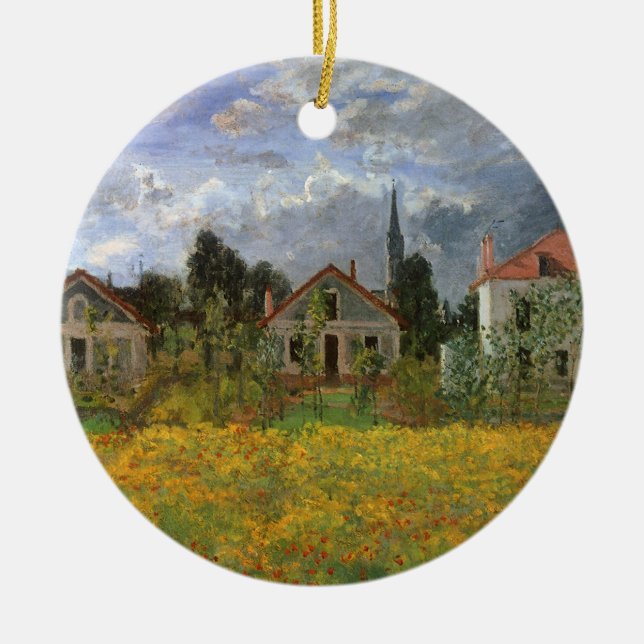 Hus vid Argenteuil av Claude Monet Julgransprydnad Keramik (Framsidan)