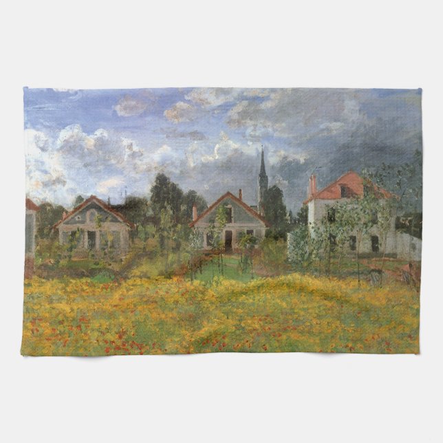 Hus vid Argenteuil av Claude Monet Kökshandduk (Horisontell)