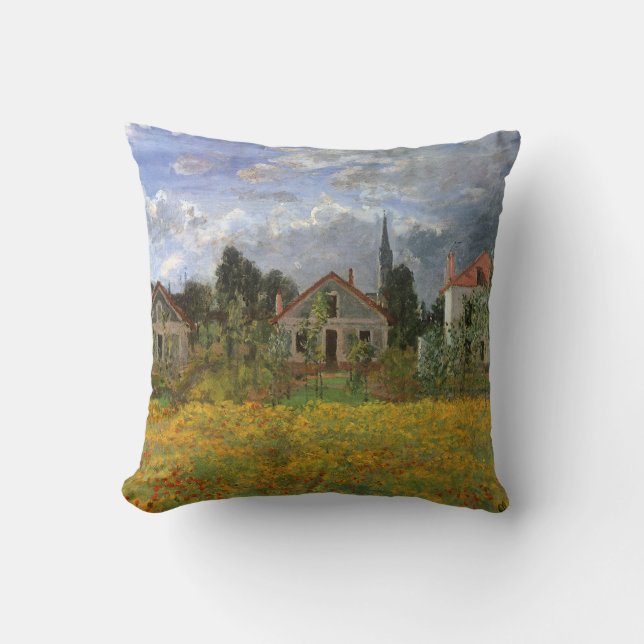Hus vid Argenteuil av Claude Monet Kudde (Framsida)