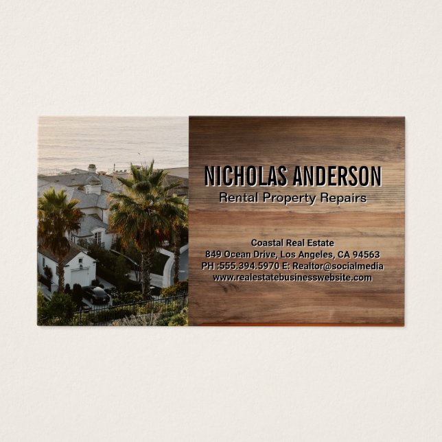 Hus vid kusten visitkort (Framsidan)