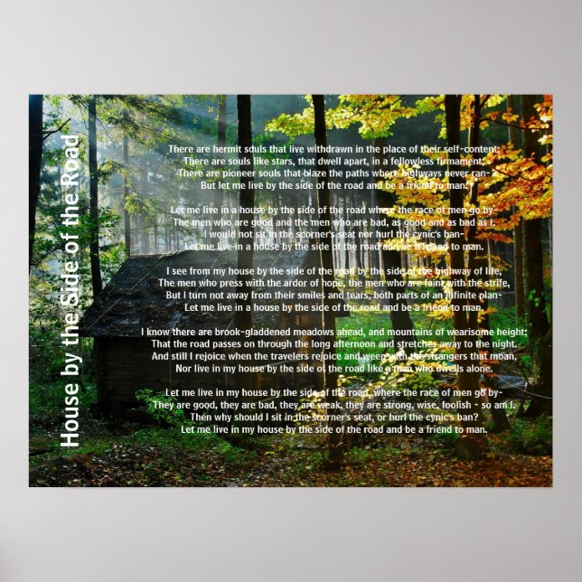 Hus vid sidan av vägen poster (Framsidan)