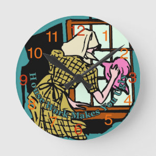 Husarbete gör dig ful att ta tid på rund klocka