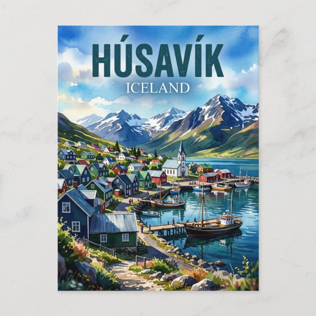 Húsavík Island Vykort (Framsida)