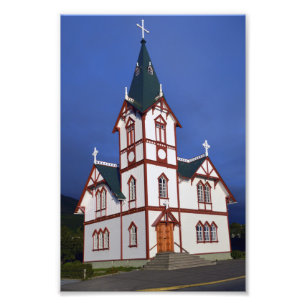 Husavik Lutheran Church, Islandet. Fototryck