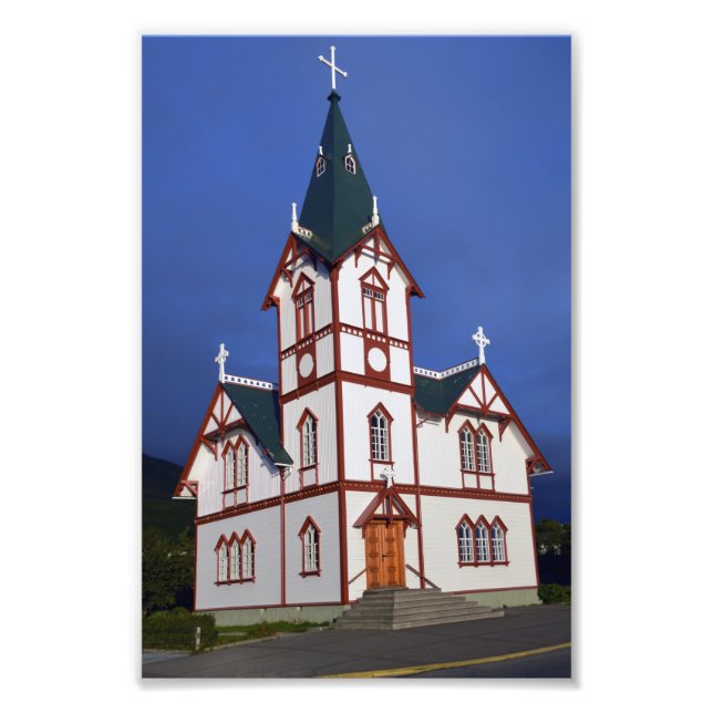 Husavik Lutheran Church, Islandet. Fototryck (Framsidan)