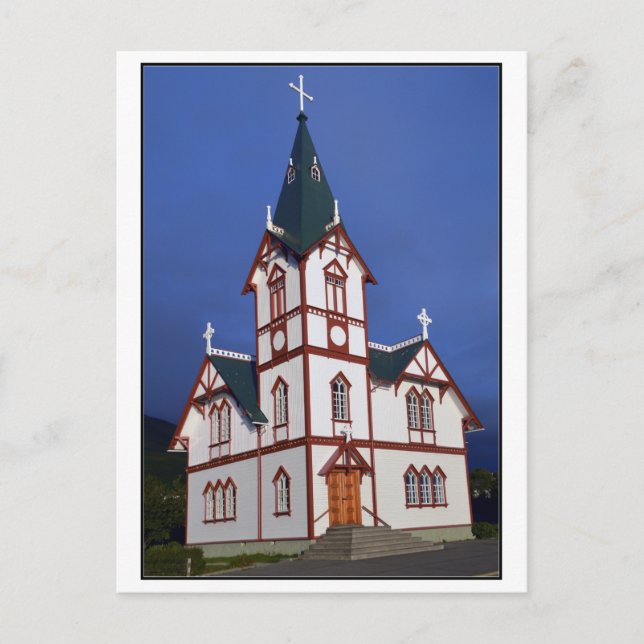 Husavik Lutheran Church, Islandet. Vykort (Framsida)