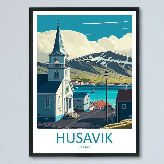 Husavik Resa Tryck Väggkonst Husavik Vägghängande (Skapare uppladdad)