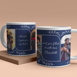 Husband 3 Vertical Photo Loving Words Personalized Jumbo Mugg