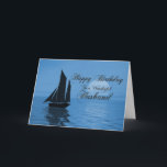 Husband, a moonlight yacht birthday card kort<br><div class="desc">Send birthday greetings with this beautiful card. A yacht sails past a big blue moon,  over a tranquil ocean. A great card for a yachtsman or sailor.</div>