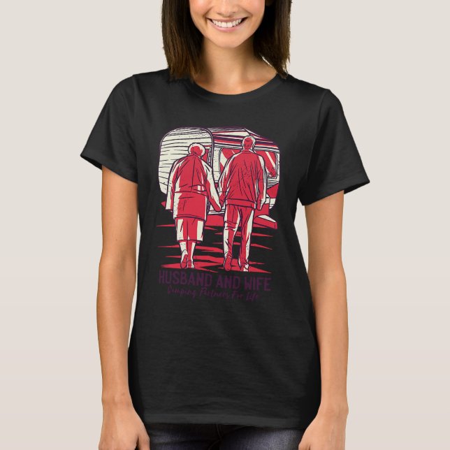 Husband And Wife Camping Partners Beautiful T Shirt (Framsida)