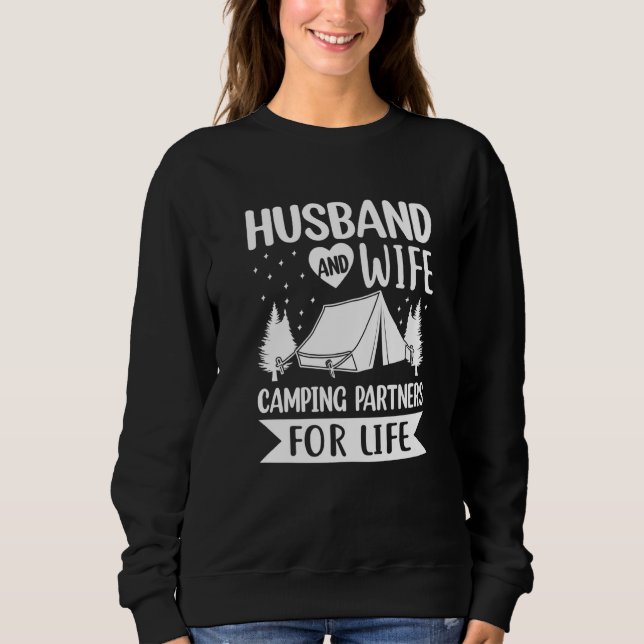Husband and Wife Camping Partners for Life  Camper T Shirt (Framsida)